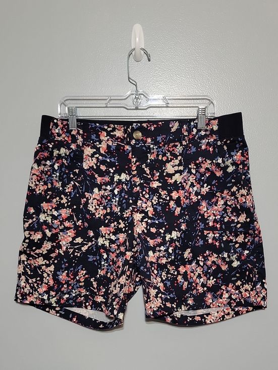 Lee Pants - Lee Riders Women's Navy Floral Midrise Stretchy Flat Front Shorts Sz 16M